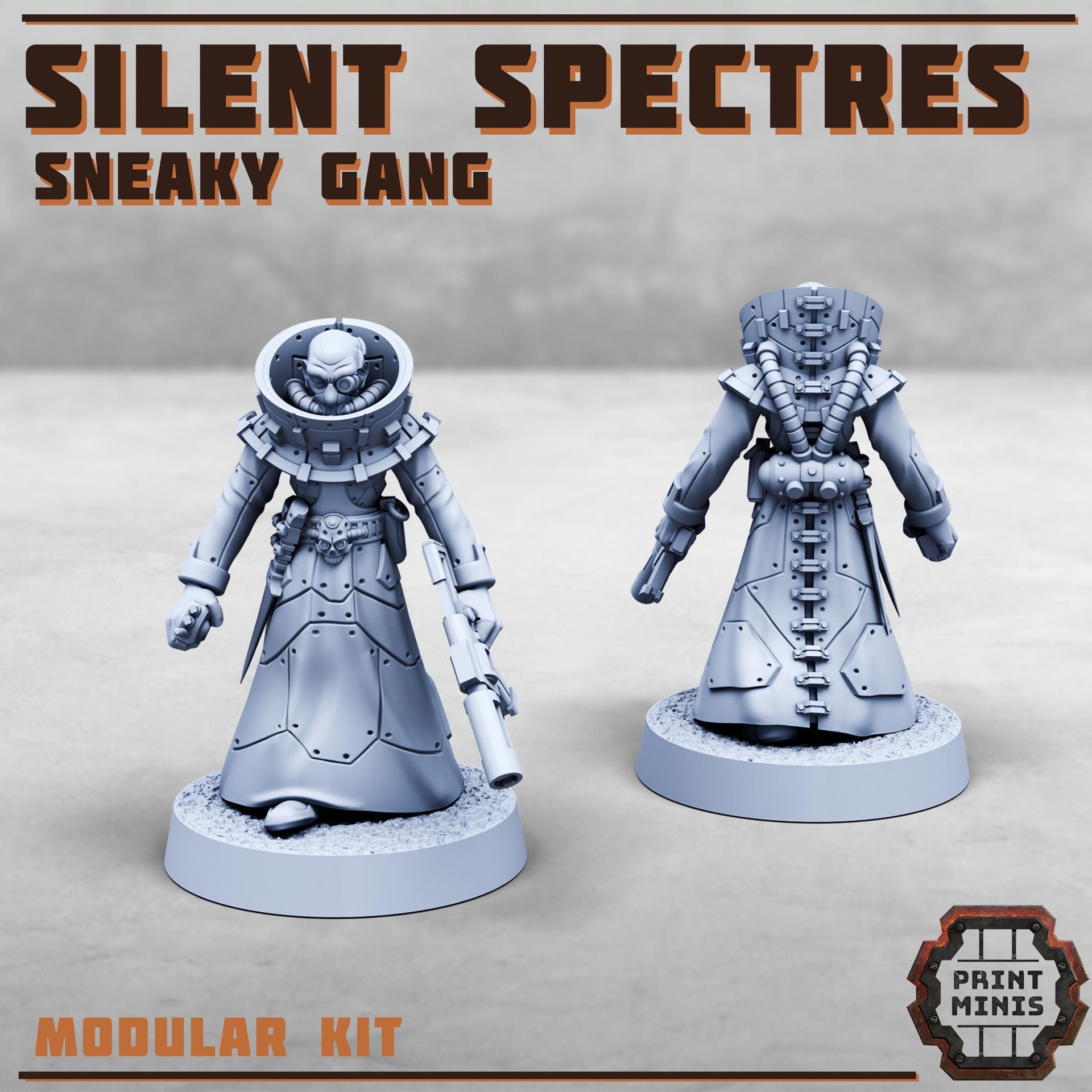 Silent Spectres, Sneaky Gang- Print Minis | Sci Fi | Light Infantry | 28mm Heroic | Apocalypse | Bandits | Wasteland