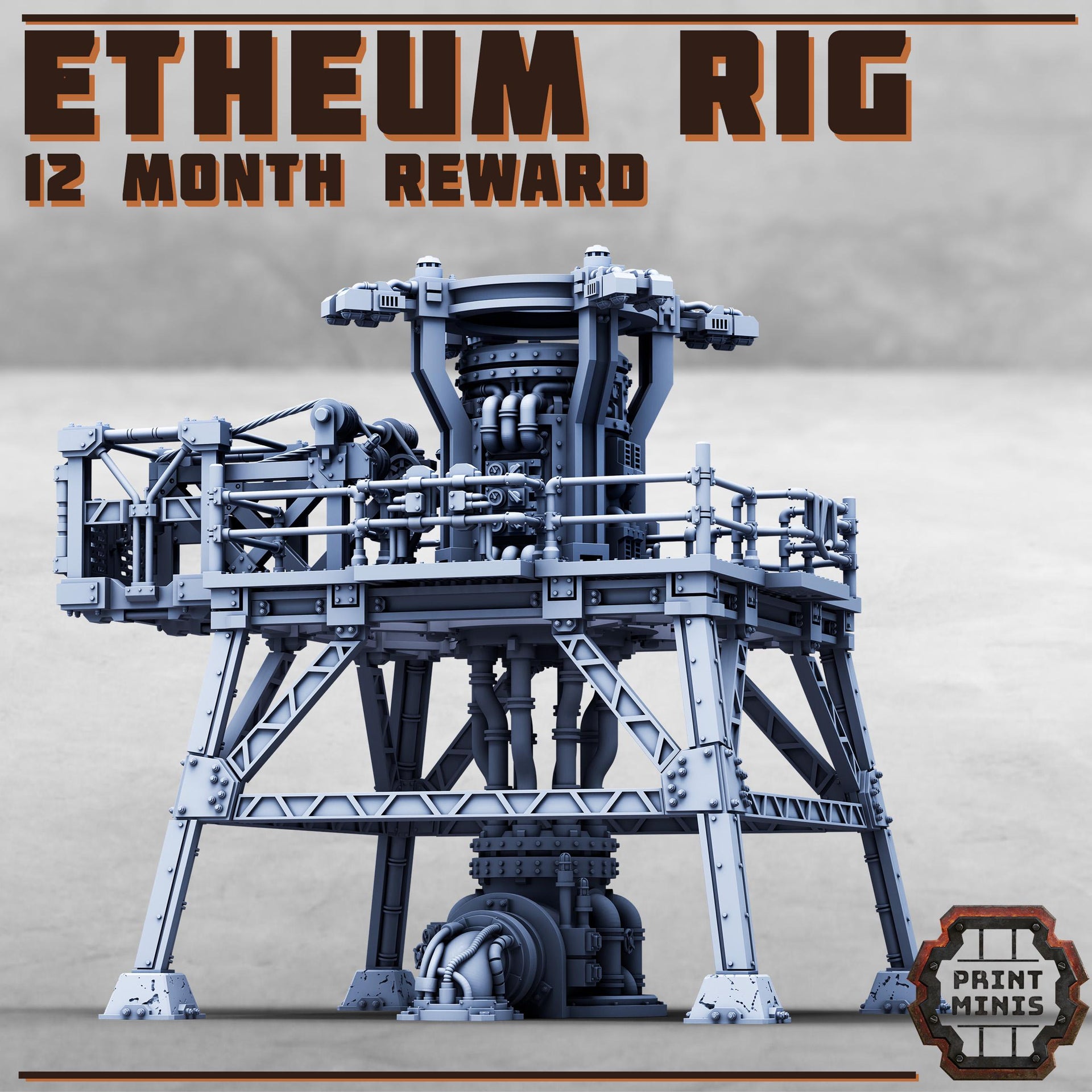 Etheum Rig, Drill Platform Terrain - Print Minis | Sci Fi | Light Infantry | 28mm Heroic | Apocalypse | Oil