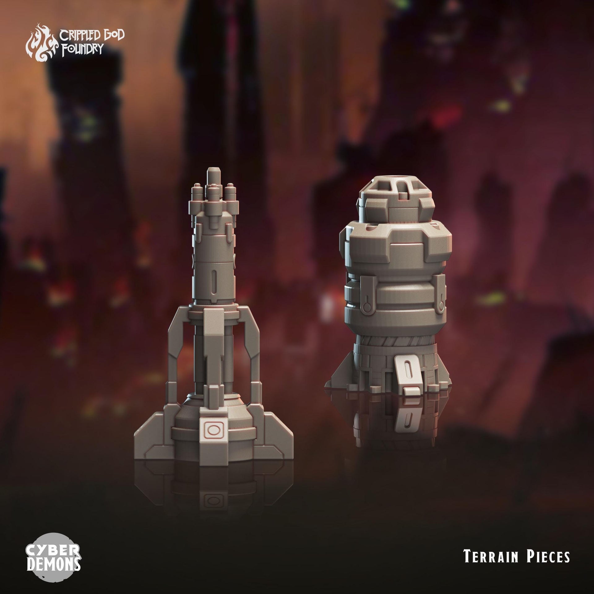 Portal Machinery Terrain Pieces - Crippled God Foundry - Cyber Demons | 32mm | Scifi | Hell | Mars