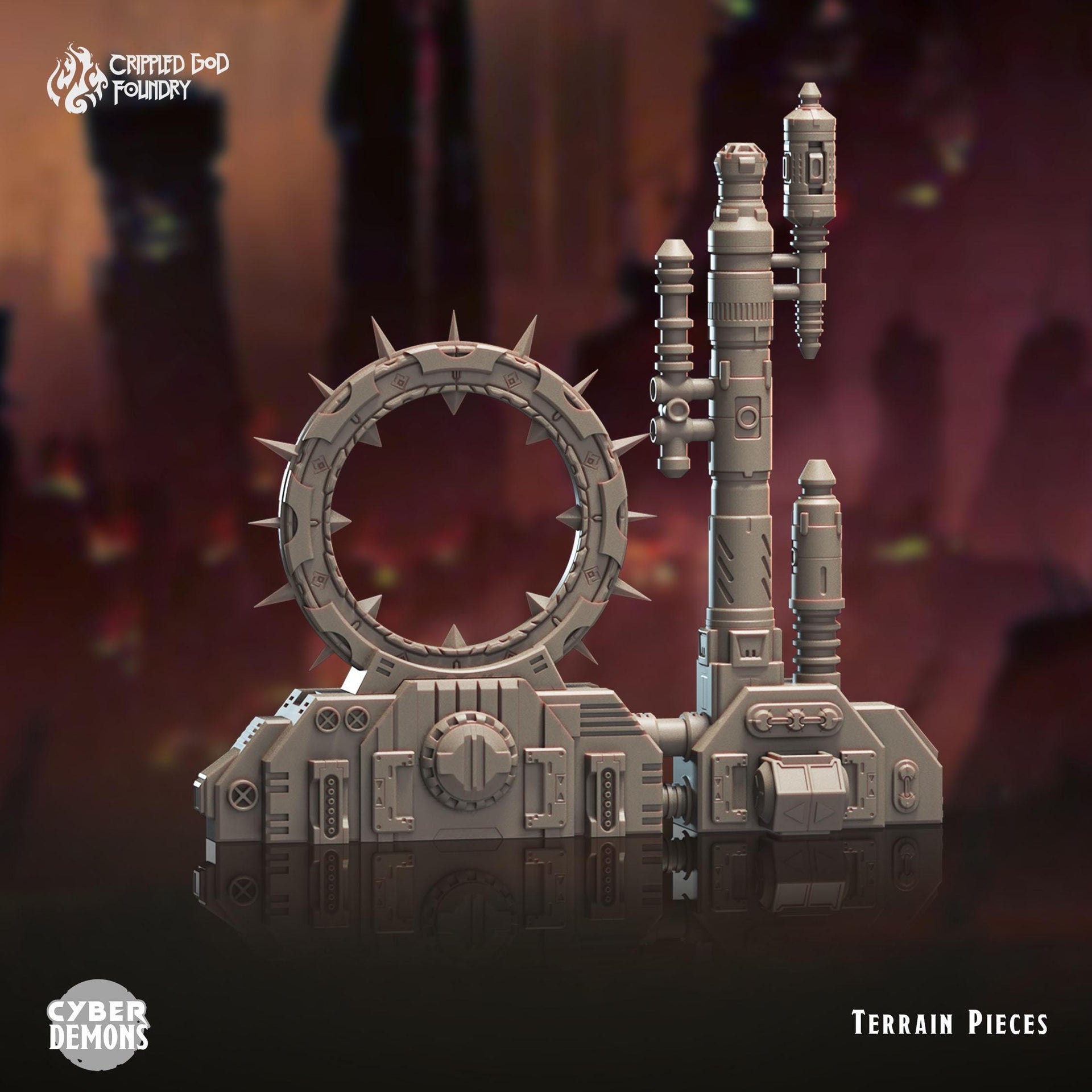 Portal Machinery Terrain Pieces - Crippled God Foundry - Cyber Demons | 32mm | Scifi | Hell | Mars