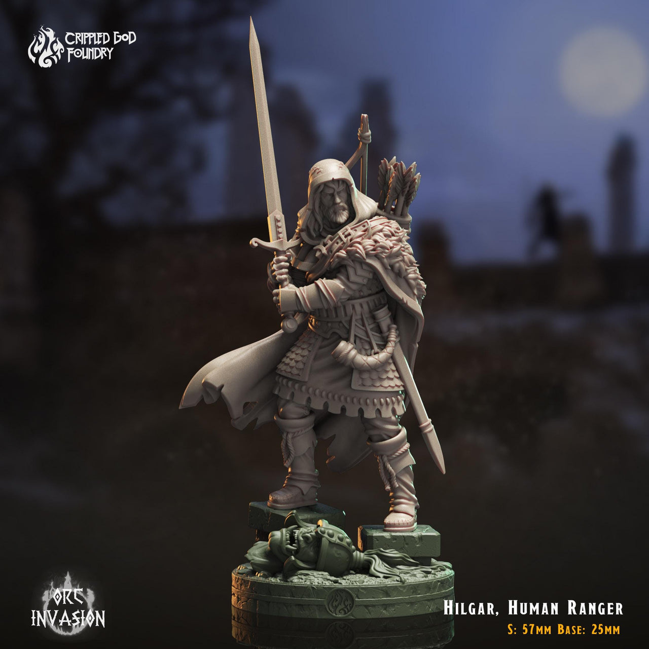 Hilgar, Human Ranger - Crippled God Foundry - Orc Invasion | 32mm | Fighter | Mercenary