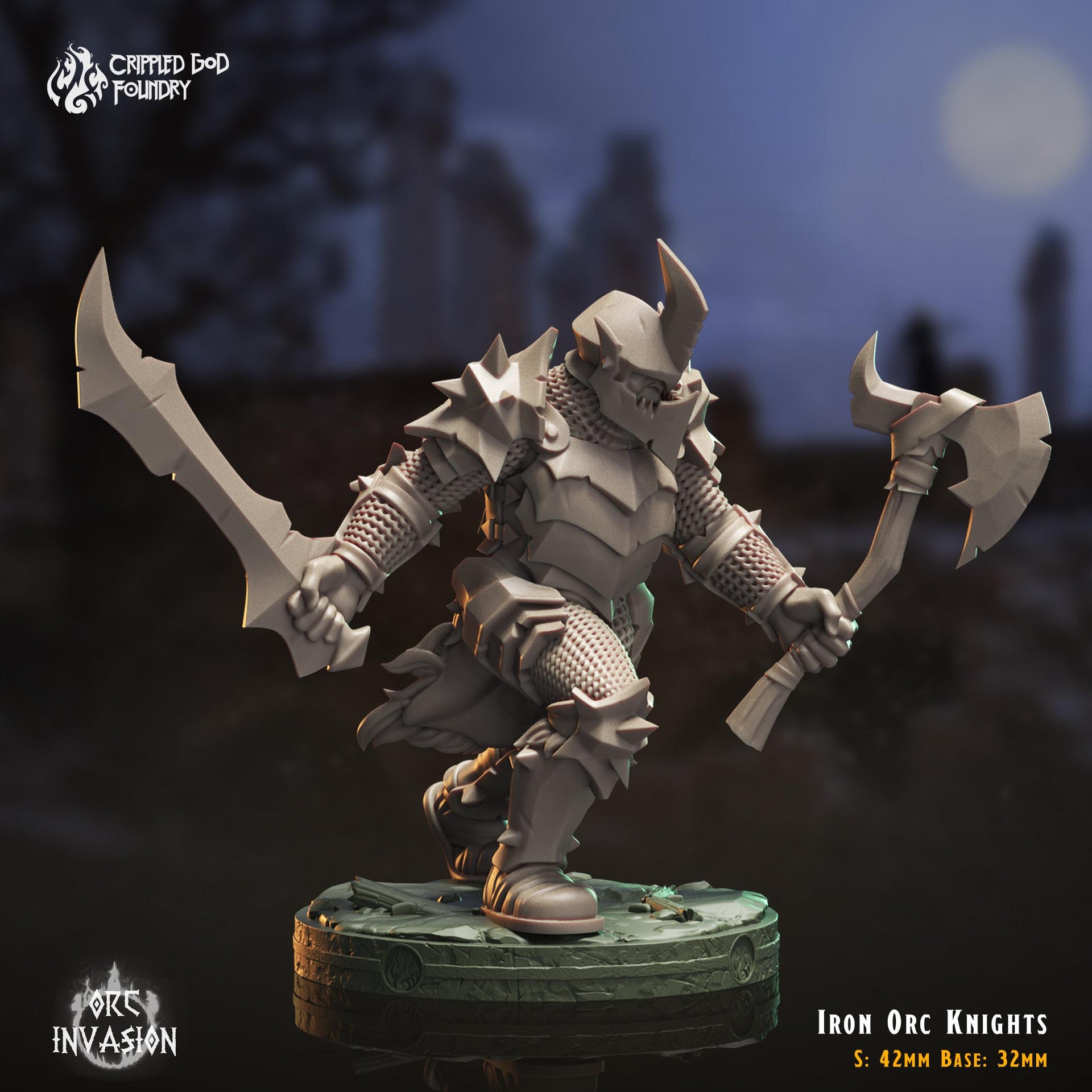 Iron Orc Knights - Crippled God Foundry - Orc Invasion | 32mm | Armored