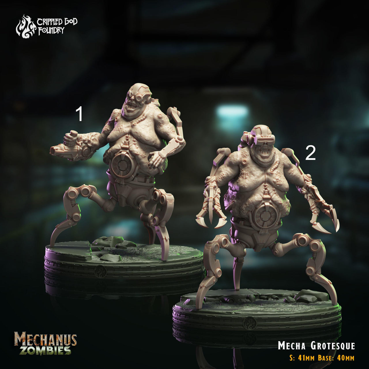 Mecha Grotesque, Cyborg Abominations - Crippled God Foundry - Mechanus Zombies | 32mm | Scifi | Experiment | Demon