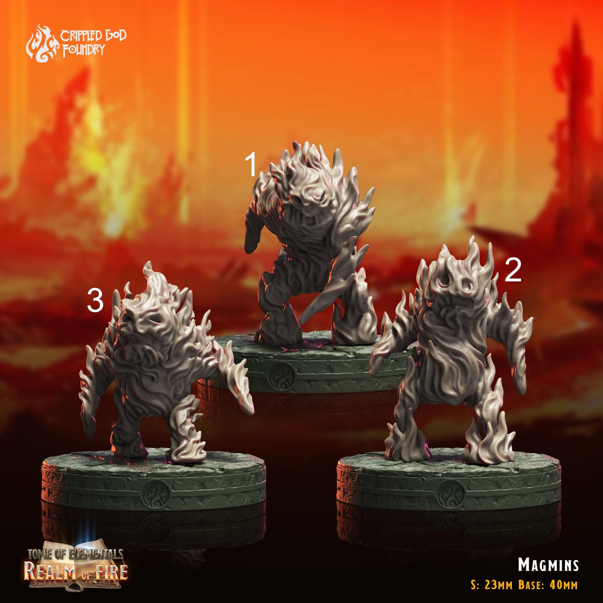 Magmin - Crippled God Foundry - Realm of Fire | 32mm | Lava Elemental