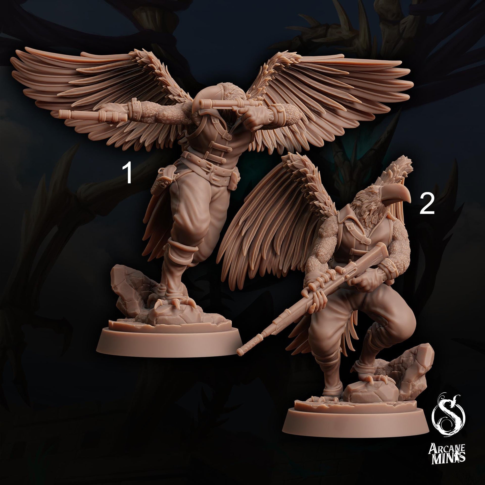 Avensari Ramphasti Gunslinger - Arcane Minis | Tomb of Extinction | 32mm | Toucan Bird Folk Rifleman