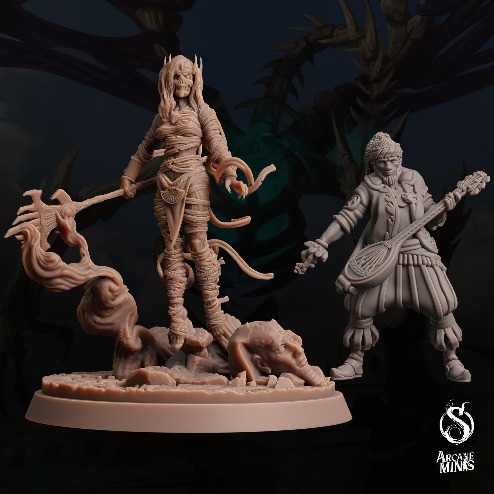 Mummy Lord Malignant One - Arcane Minis | Tomb of Extinction | 32mm | Queen | Sorcerer