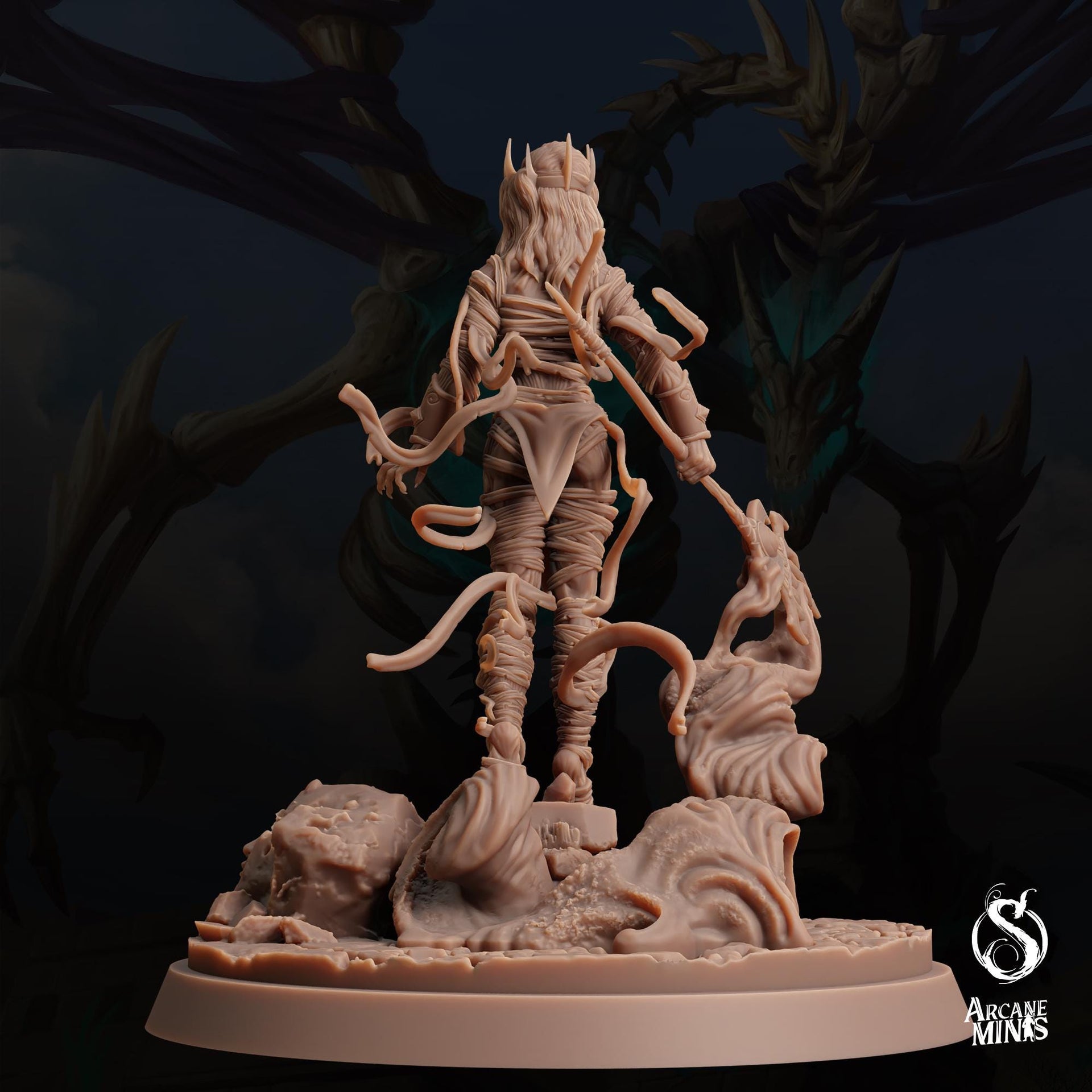 Mummy Lord Malignant One - Arcane Minis | Tomb of Extinction | 32mm | Queen | Sorcerer