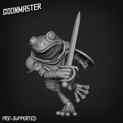 Fancy Frog Swordsman - Goonmaster | Miniature | Wargaming | Roleplaying Games | 32mm | bullywug | Knight | Conquistador