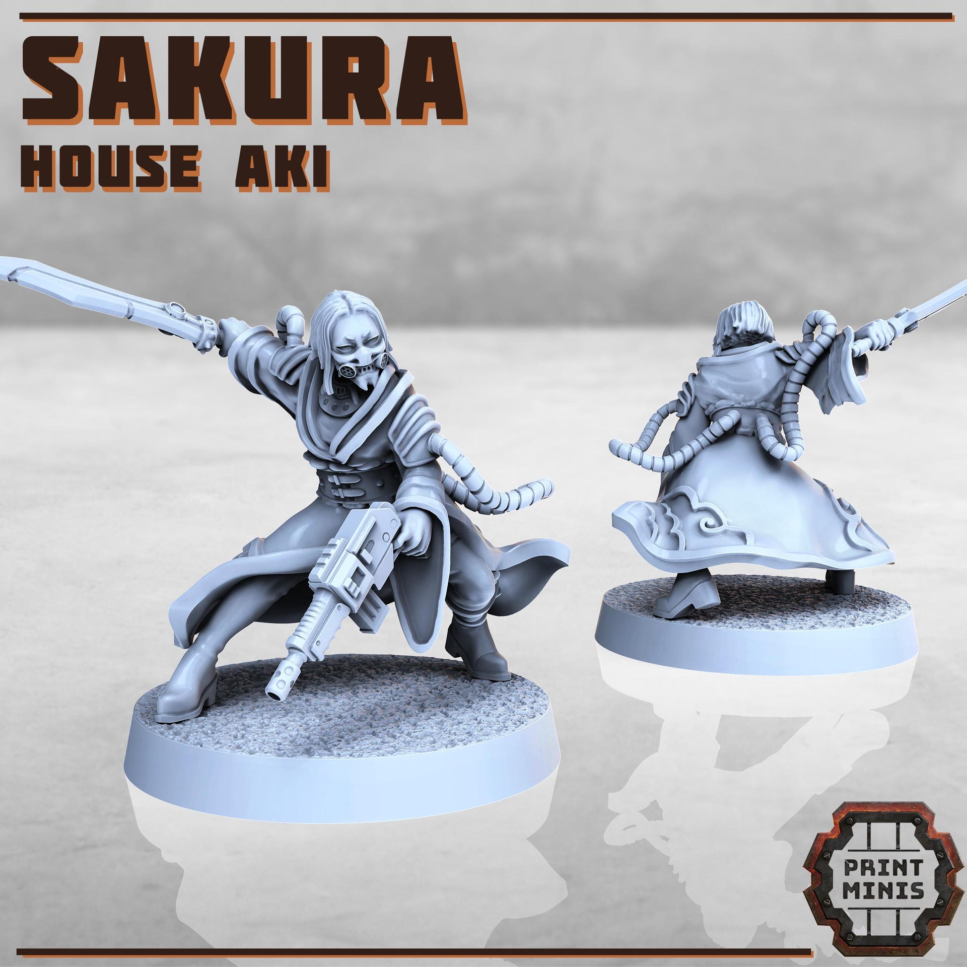 Sakura, House Aki Bounty Hunter - Print Minis | Sci Fi | Mercenary | Assassin | 28mm Heroic | Mercenary