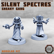 Silent Spectres, Sneaky Gang- Print Minis | Sci Fi | Light Infantry | 28mm Heroic | Apocalypse | Bandits | Wasteland