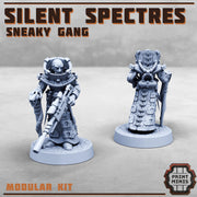 Silent Spectres, Sneaky Gang- Print Minis | Sci Fi | Light Infantry | 28mm Heroic | Apocalypse | Bandits | Wasteland