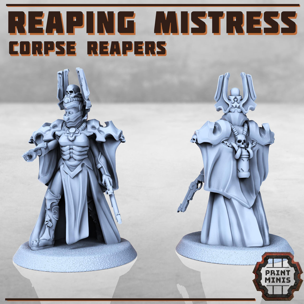 Reaping Mistress, Corpse Reaver General - Print Minis | Sci Fi | 28mm Heroic | Mercenary | Gang Leader