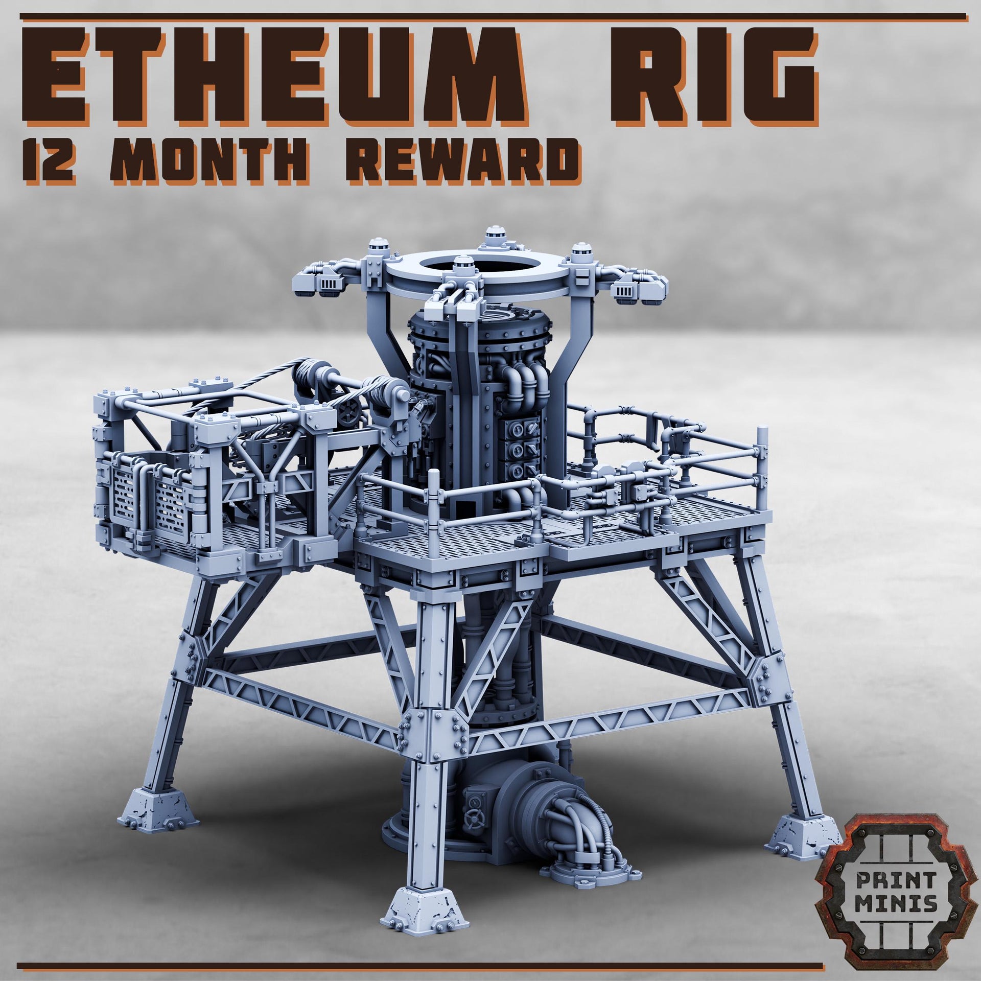 Etheum Rig, Drill Platform Terrain - Print Minis | Sci Fi | Light Infantry | 28mm Heroic | Apocalypse | Oil