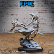 Tribe Green Witch - Epic Miniatures | Safari Tour | 28mm | 32mm | Warlock | Sorcerer | Broom