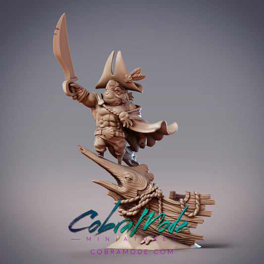 Sommos Jow Pirate Captain Dagon - CobraMode | Miniature | Wargaming | Roleplaying Games | 32mm | 54mm | Captain