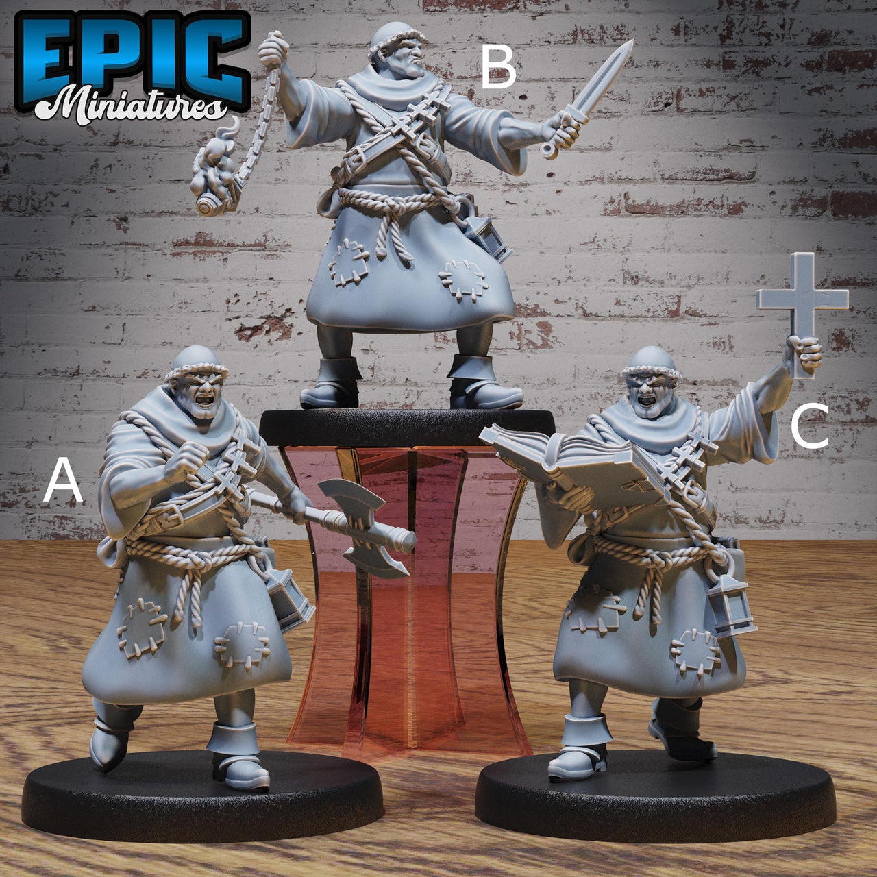 Cleric Monk - Epic Miniatures | Faith Defender | 28mm | 32mm | Villager | Inquisitor | Priest