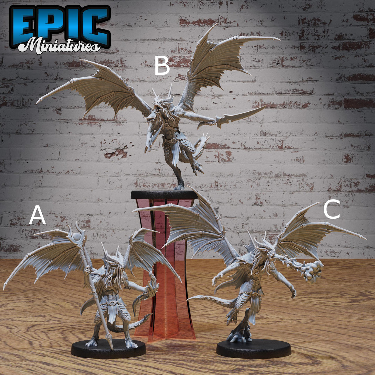 Draconic Demon Gold - Epic Miniatures | Faith Defender | 28mm | 32mm | dragon | Lizardfolk