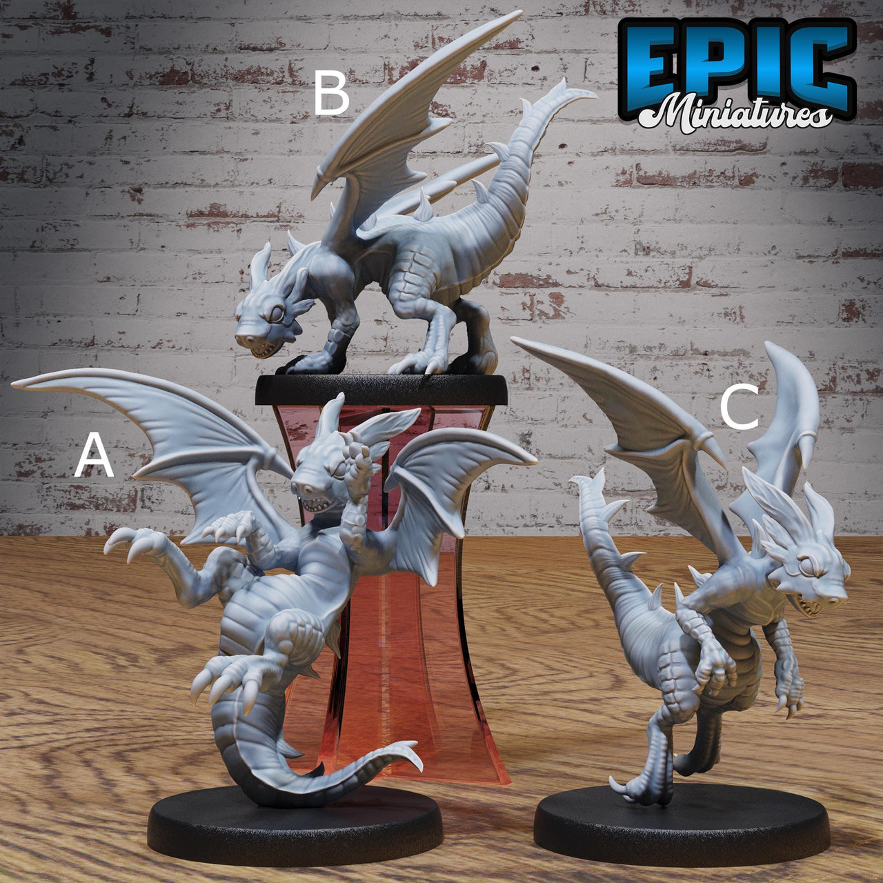 Light Dragon Wyrmling - Epic Miniatures | Faith Defender | 28mm | 32mm | Playing | Flying