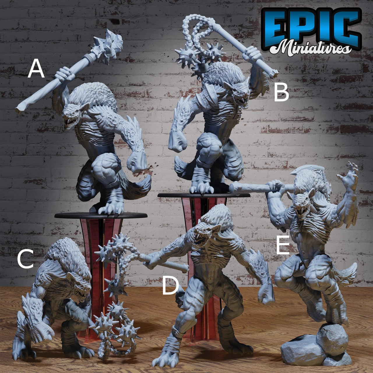 Demon Lord Yeenoghu - Epic Miniatures | Beast Hunt | 28mm | 32mm | Gnoll | Champion | Warlord