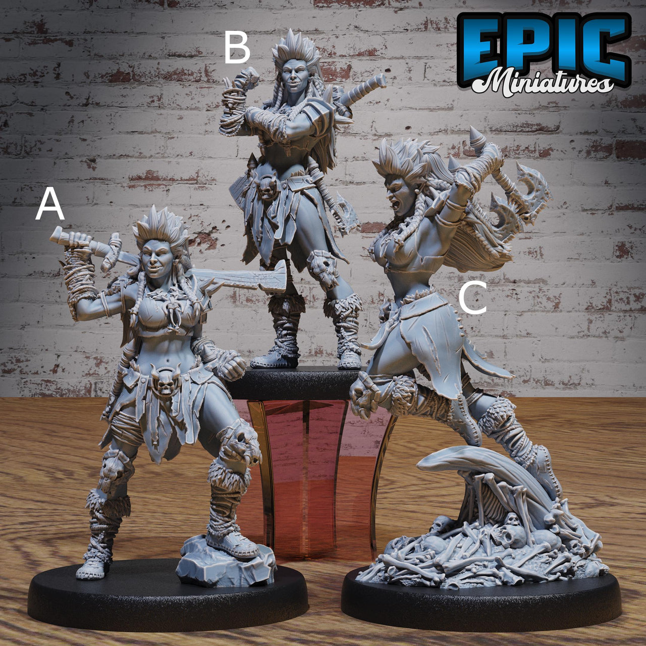 Orc Lady Adventurer - Epic Miniatures | Beast Hunt | 28mm | 32mm | Barbarian | Fighter