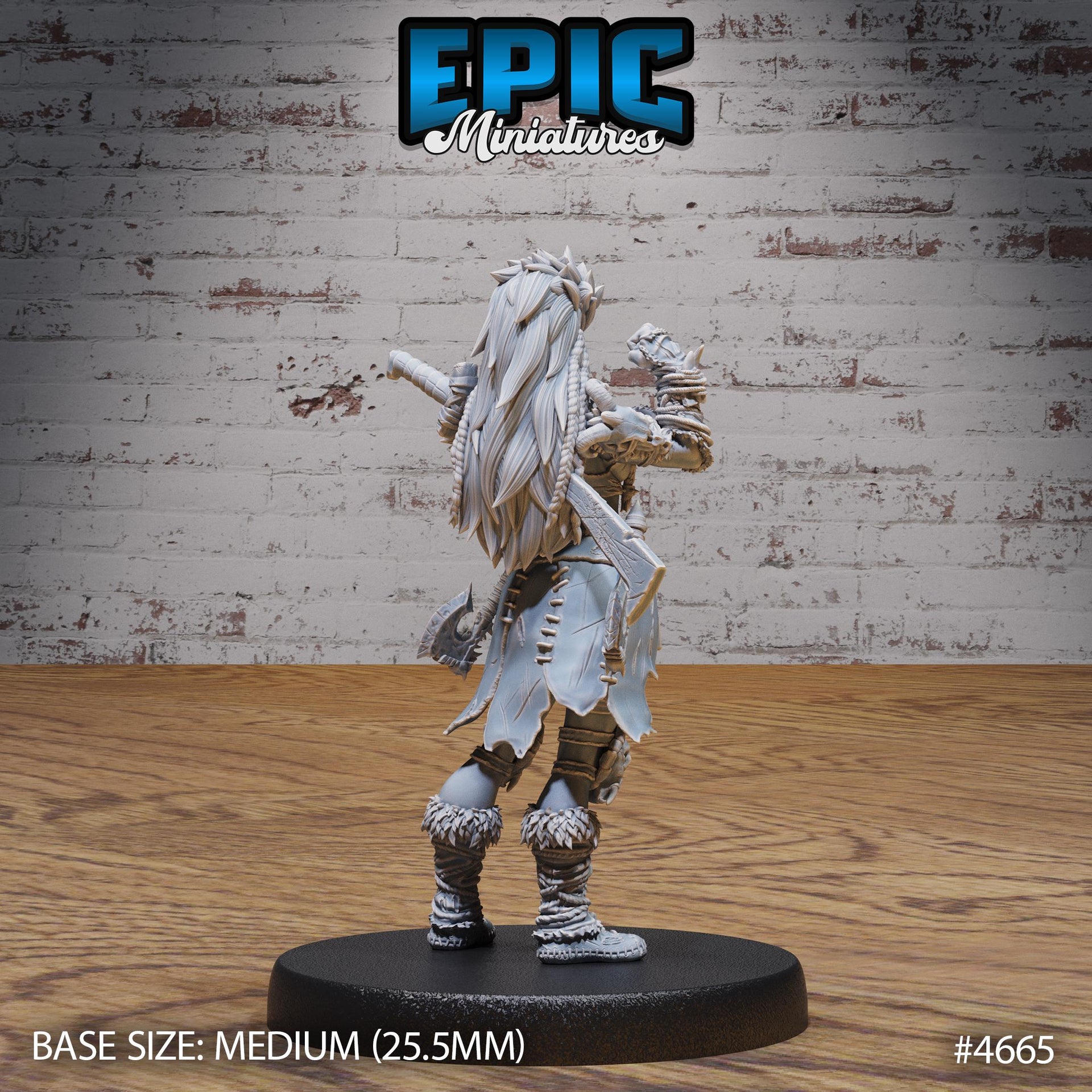 Orc Lady Adventurer - Epic Miniatures | Beast Hunt | 28mm | 32mm | Barbarian | Fighter