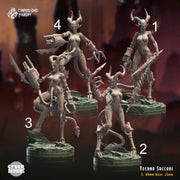 Techo Succubi, Demon Assassins- Crippled God Foundry - Cyber Demons | 32mm | Scifi | Hell | Devil | Cyborg