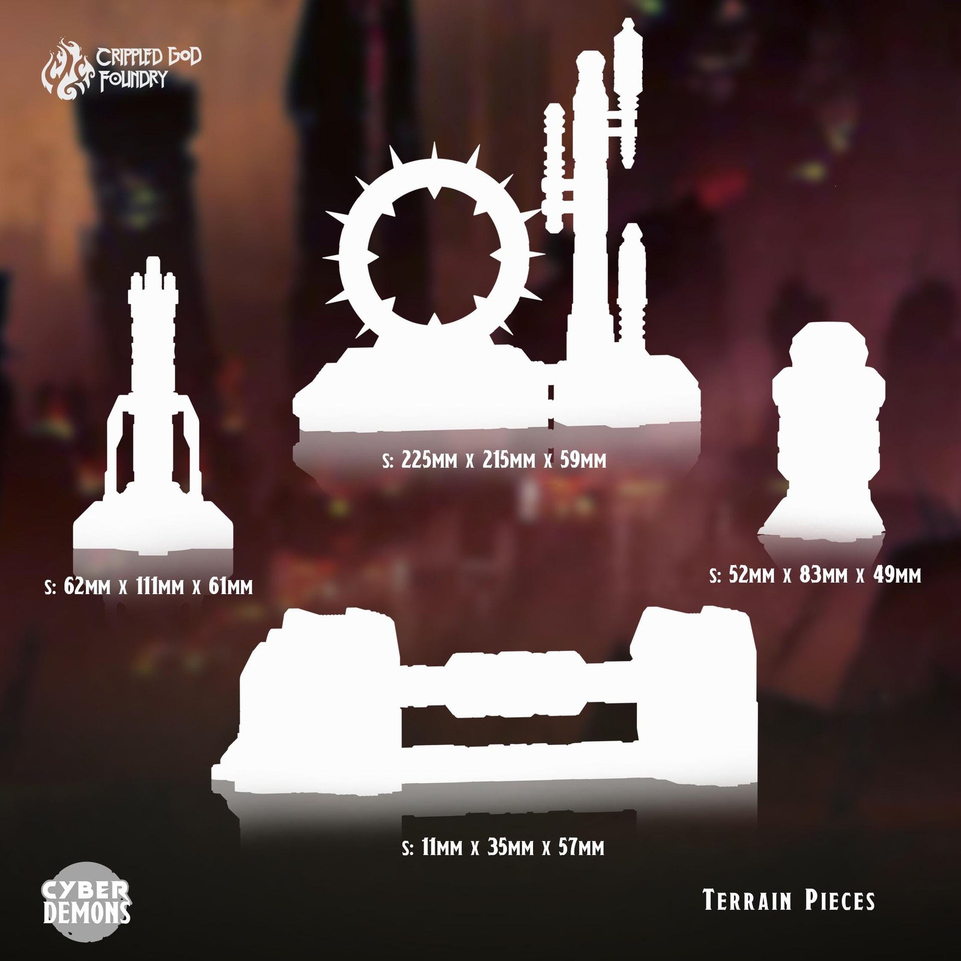 Portal Machinery Terrain Pieces - Crippled God Foundry - Cyber Demons | 32mm | Scifi | Hell | Mars