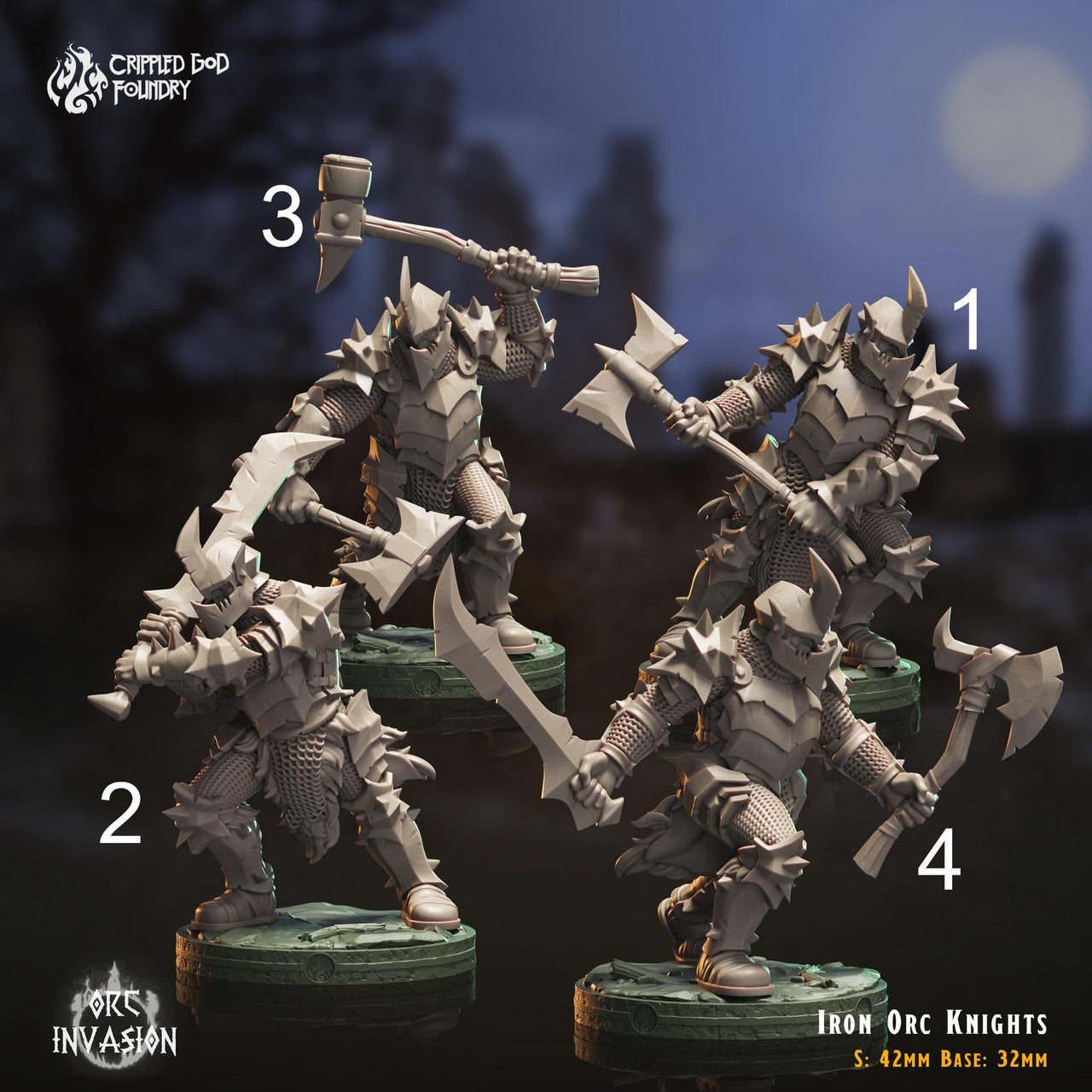 Iron Orc Knights - Crippled God Foundry - Orc Invasion | 32mm | Armored