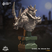 Gothmog the Cruel, Orc Warlord Bust - Crippled God Foundry - Orc Invasion | 32mm | Barbarian | General | Armored