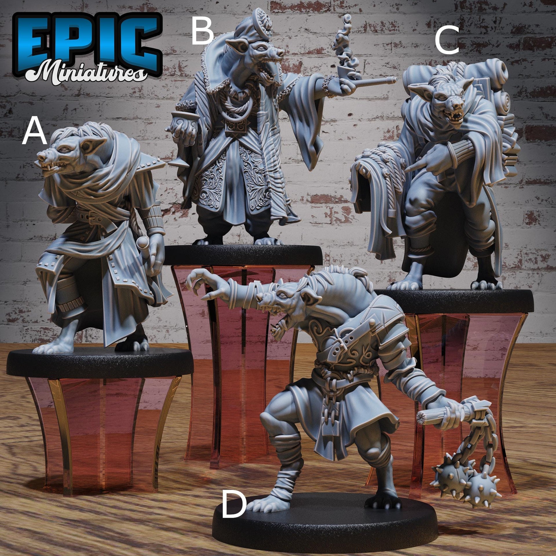 Gnoll Teibe - Epic Miniatures | Beast Hunt | 28mm | 32mm | Hyenafolk | Fighter |Noble | Priest