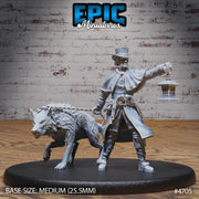 Beast Watch and Tame Wolf- Epic Miniatures | Beast Hunt | 28mm | 32mm | Hunter | Guard | Night Watchman