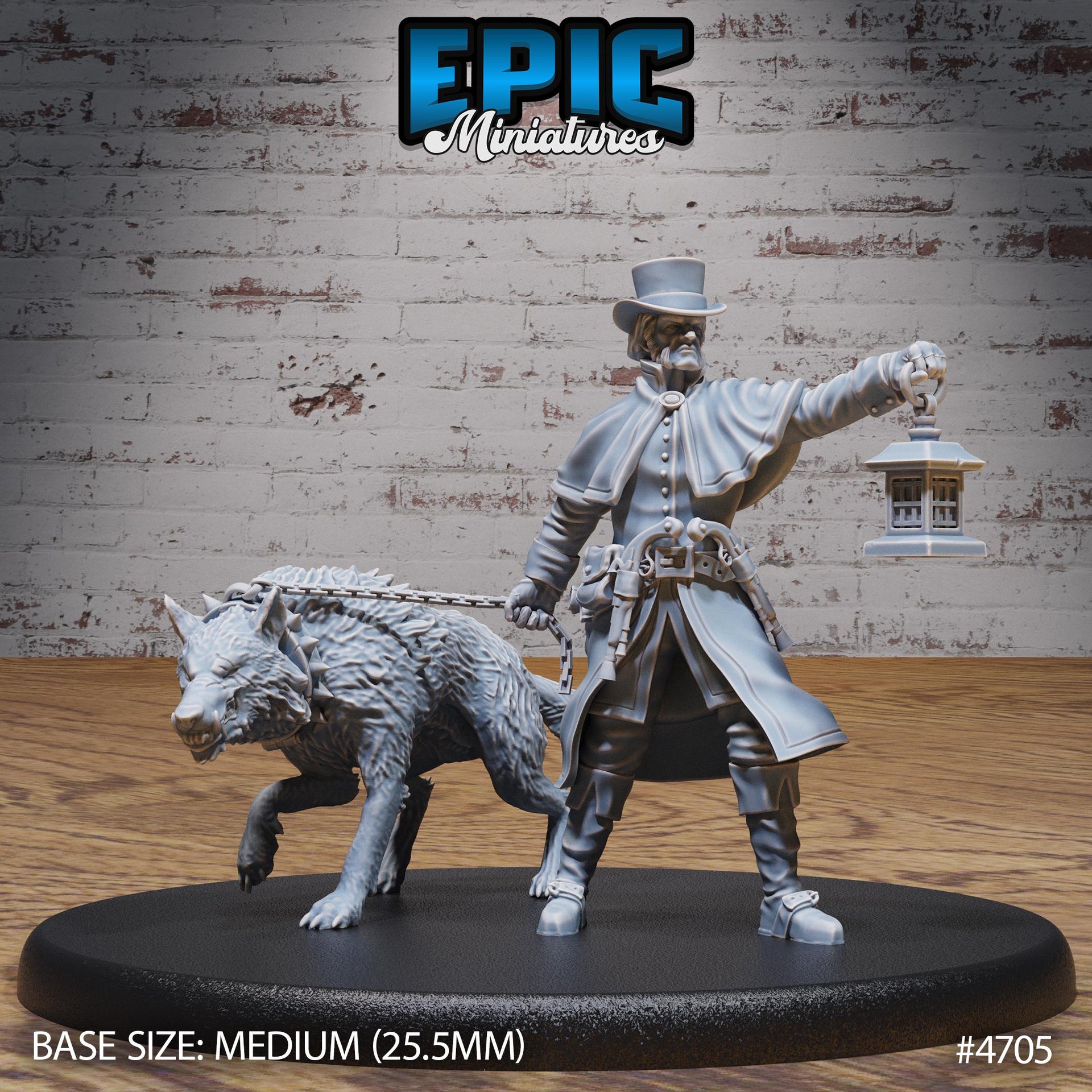 Beast Watch and Tame Wolf- Epic Miniatures | Beast Hunt | 28mm | 32mm | Hunter | Guard | Night Watchman