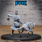 Beast Watch and Tame Wolf- Epic Miniatures | Beast Hunt | 28mm | 32mm | Hunter | Guard | Night Watchman