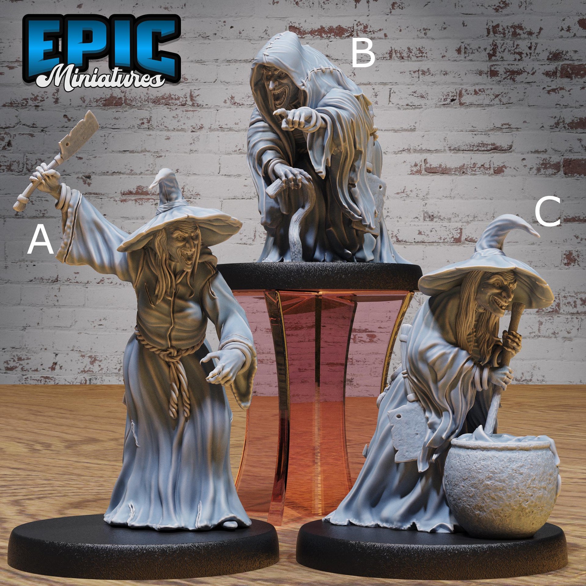 Green Hag - Epic Miniatures | Old Fables | 28mm | 32mm | Witch | Cauldron