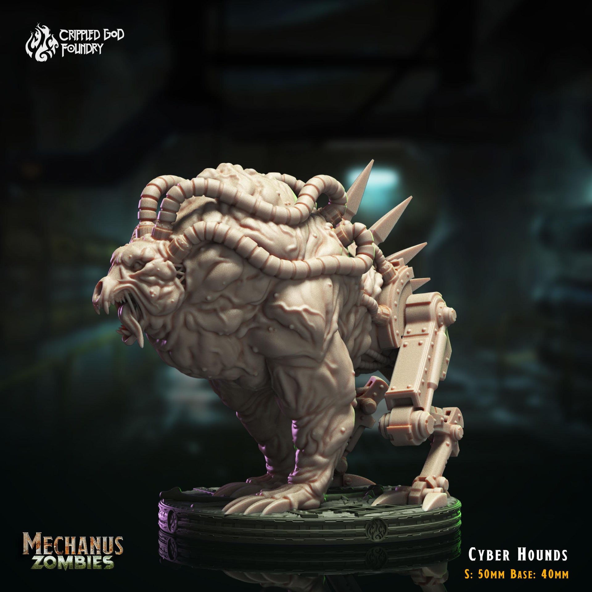 Cyber Hounds - Crippled God Foundry - Mechanus Zombies | 32mm | Scifi | Cyborg | Demon