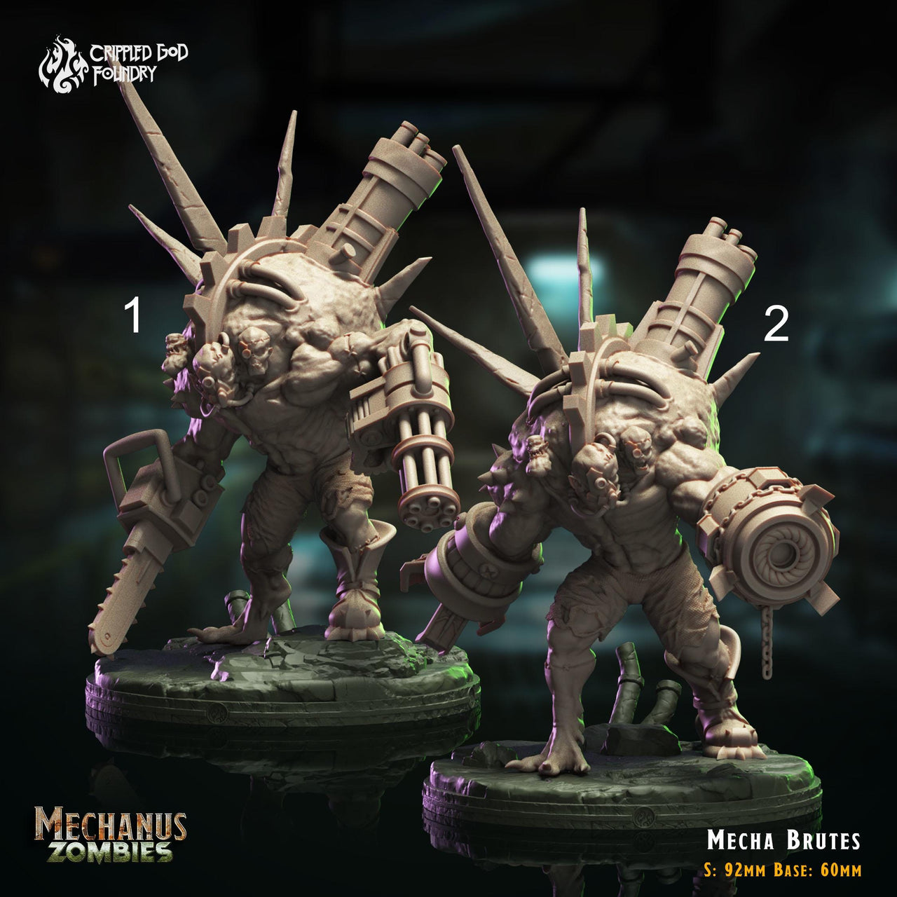 Mecha Brutes, Cyborg Abominations - Crippled God Foundry - Mechanus Zombies | 32mm | Scifi | Experiment | Demon