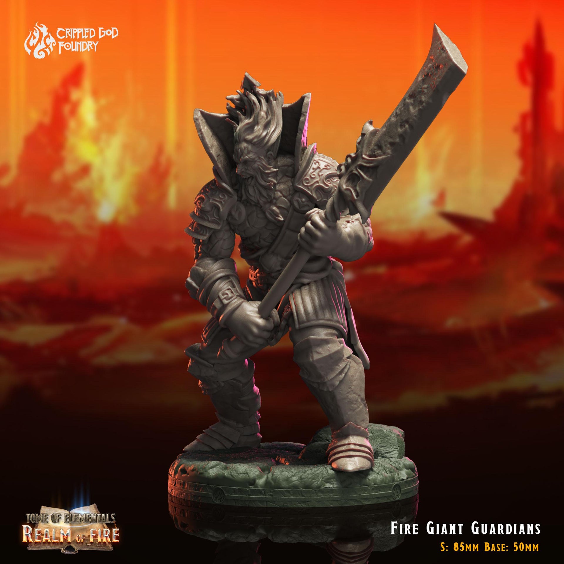 Fire Giant Guardians - Crippled God Foundry - Realm of Fire | 32mm | Champion | Fighter | Warrior | Knight