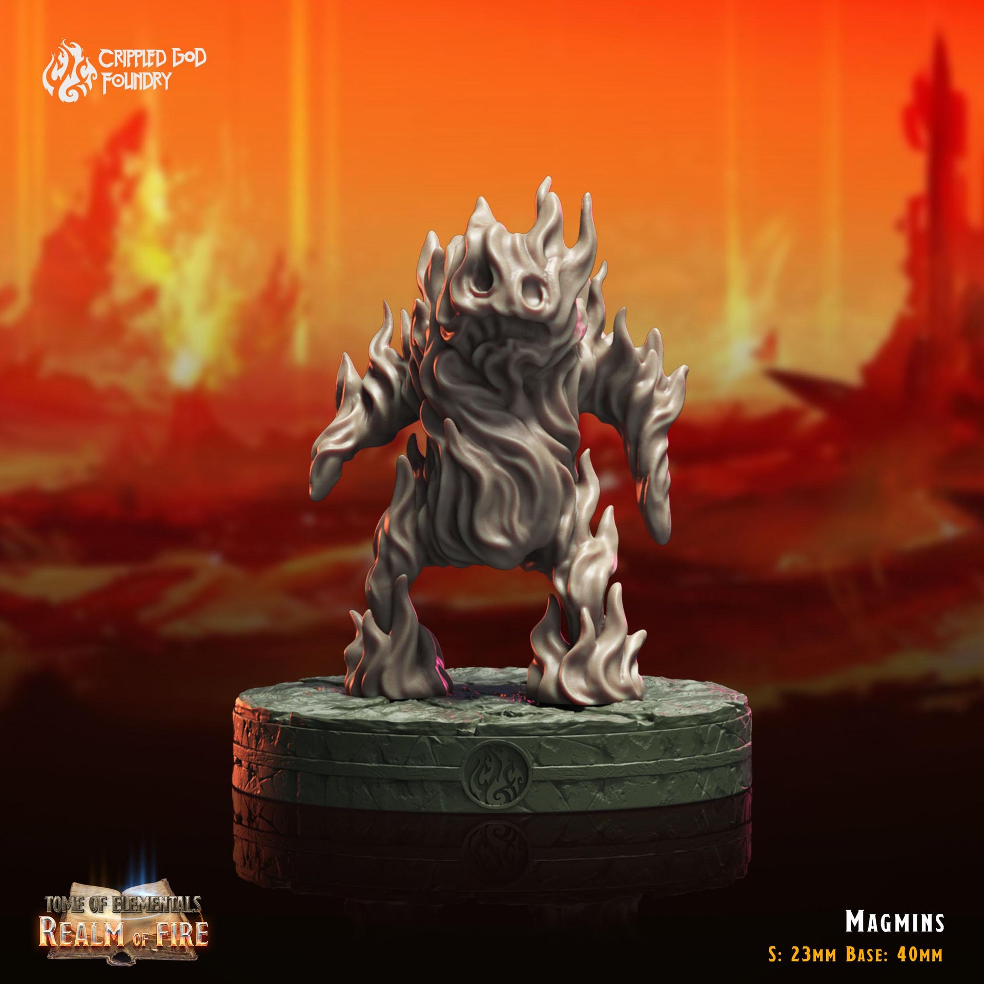 Magmin - Crippled God Foundry - Realm of Fire | 32mm | Lava Elemental