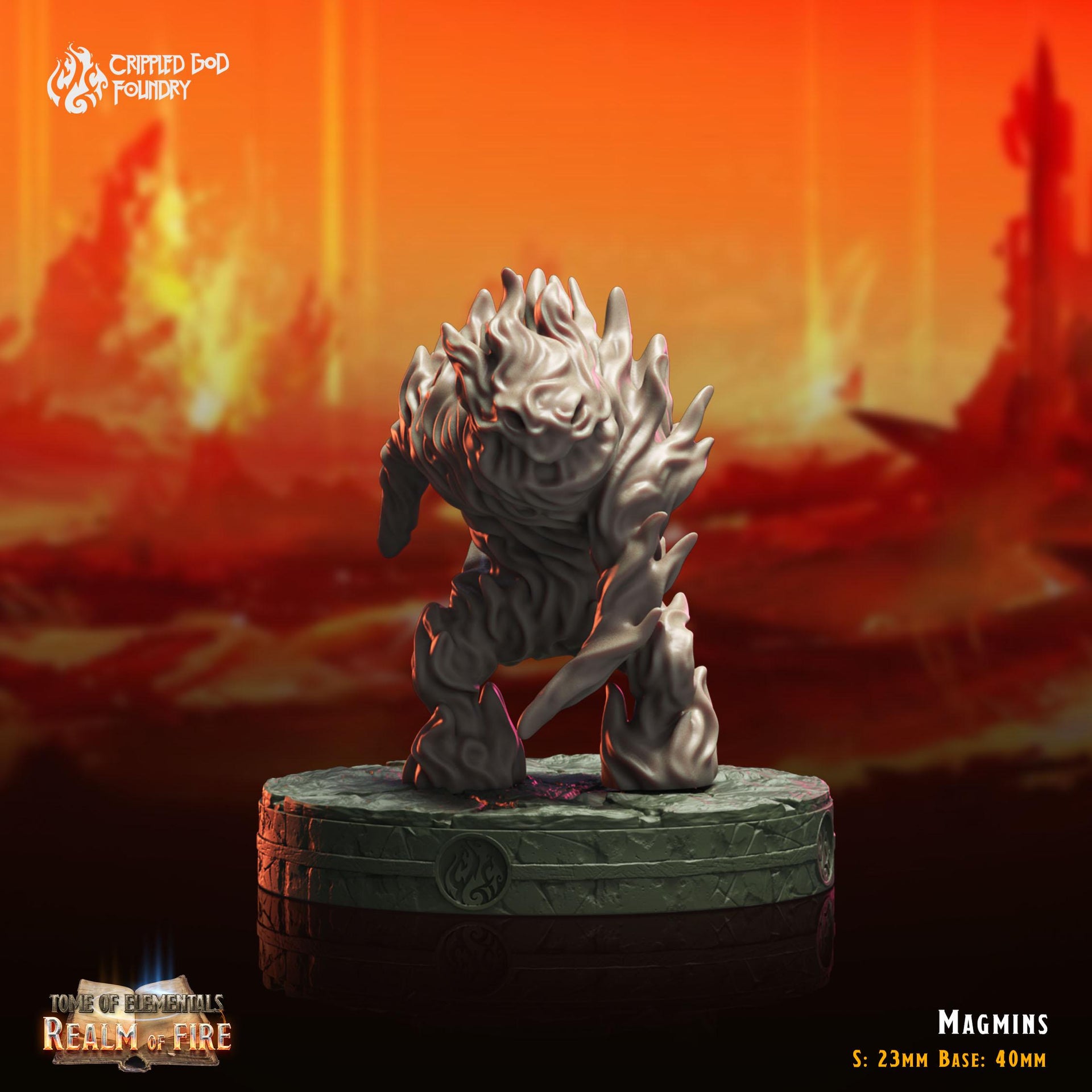 Magmin - Crippled God Foundry - Realm of Fire | 32mm | Lava Elemental