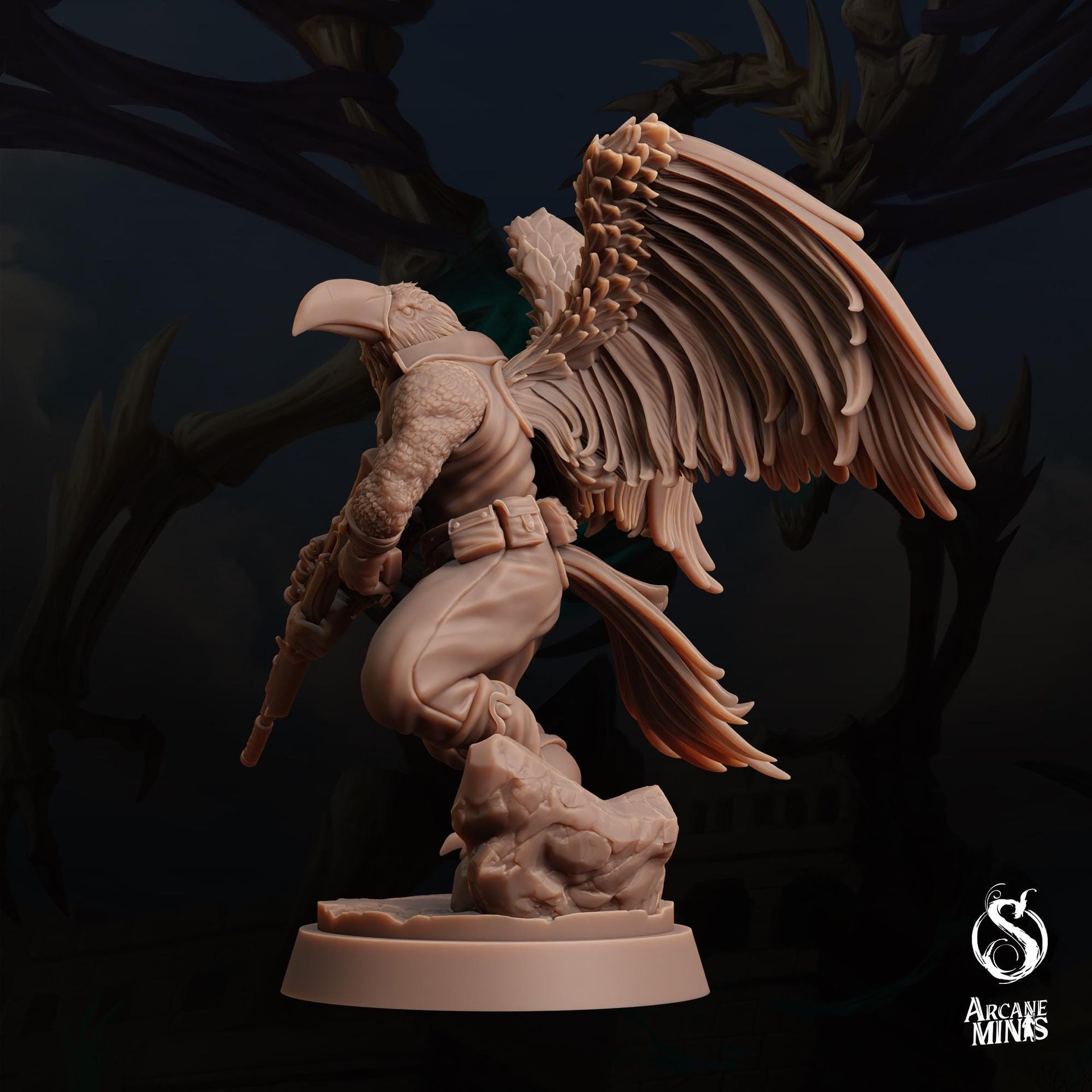 Avensari Ramphasti Gunslinger - Arcane Minis | Tomb of Extinction | 32mm | Toucan Bird Folk Rifleman