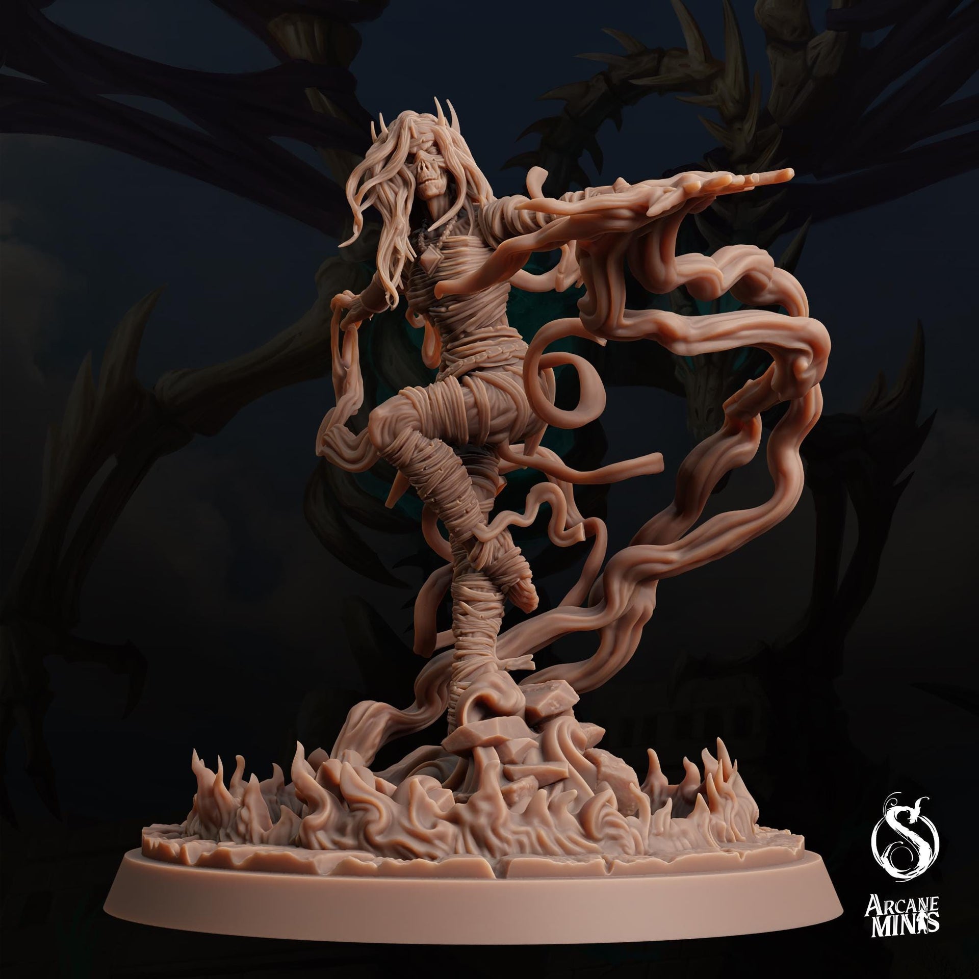 Mummy Lord Malignant One - Arcane Minis | Tomb of Extinction | 32mm | Queen | Sorcerer