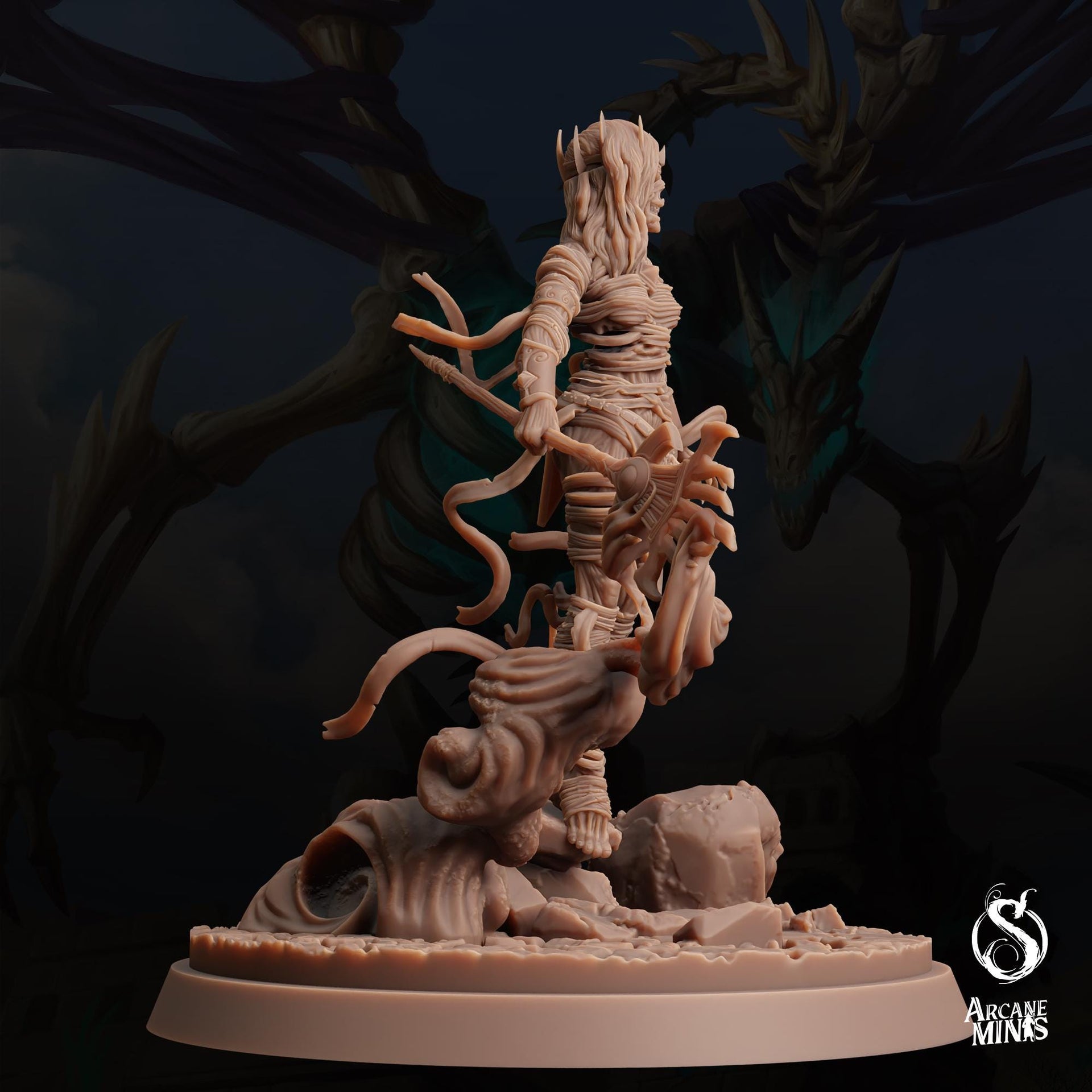 Mummy Lord Malignant One - Arcane Minis | Tomb of Extinction | 32mm | Queen | Sorcerer