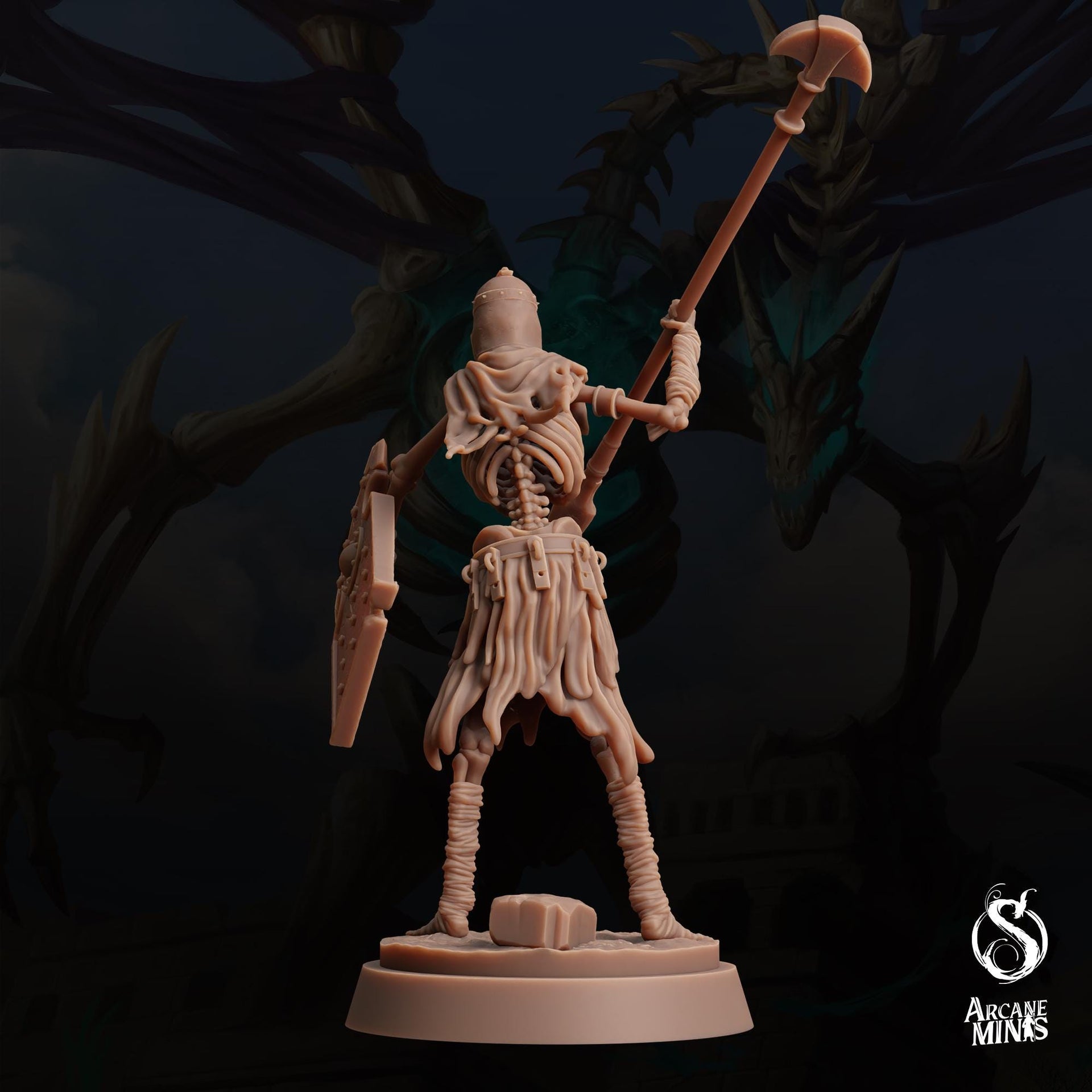 Skeleton Warriors Spearmen - Arcane Minis | Tomb of Extinction | 32mm | Soldier | Egyptl