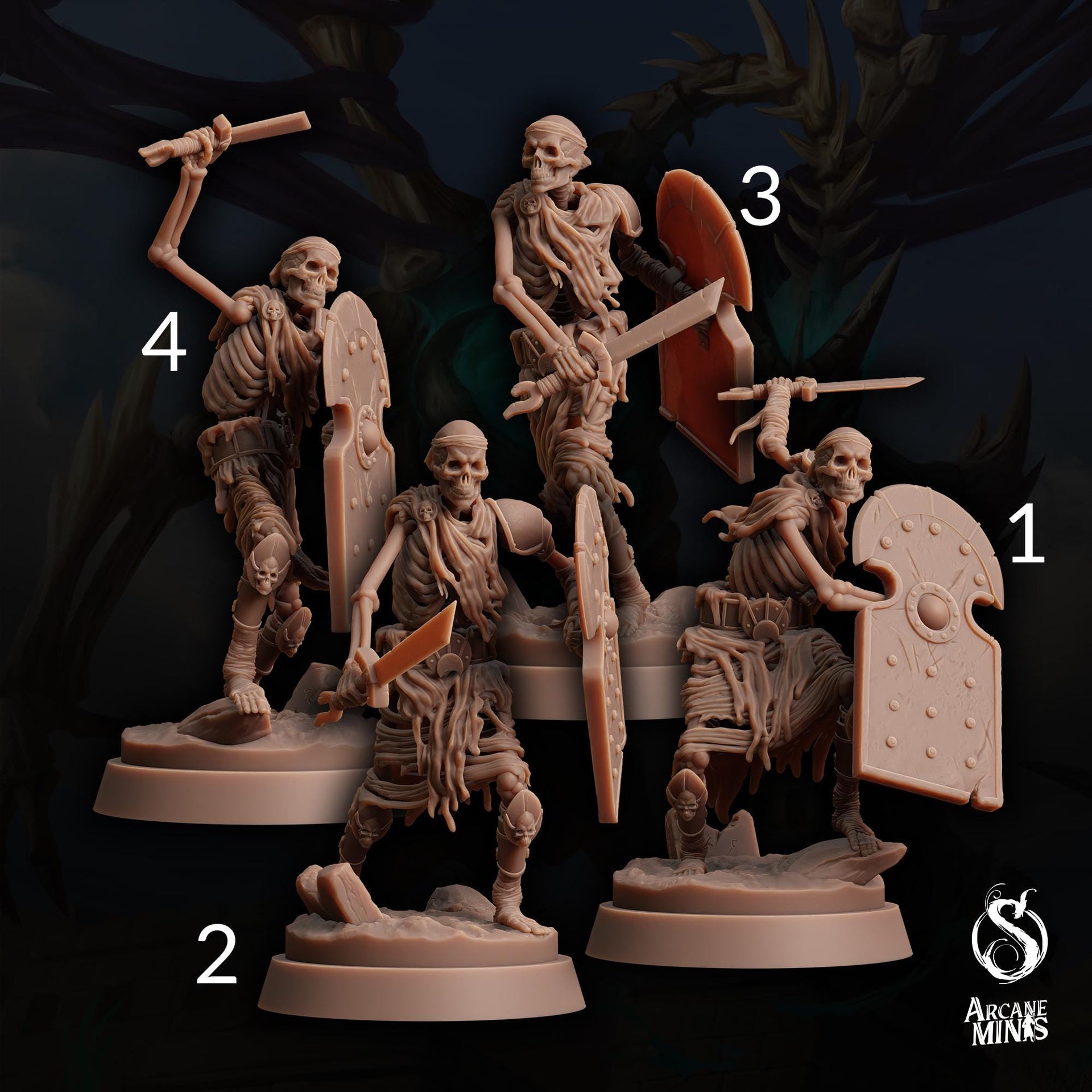 Skeleton Warriors Bowmen - Arcane Minis | Tomb of Extinction | 32mm | Archer | Egypt