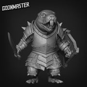 Mole Rat Knight - Goonmaster | Malevolant Mole Rats| Miniature | Wargaming | Roleplaying Games | 32mm | Fighter | Bandit | Mercenary