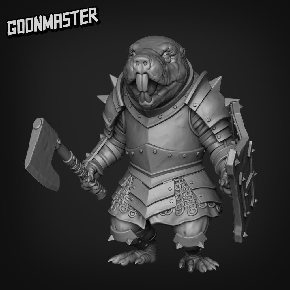 Mole Rat Knight - Goonmaster | Malevolant Mole Rats| Miniature | Wargaming | Roleplaying Games | 32mm | Fighter | Bandit | Mercenary