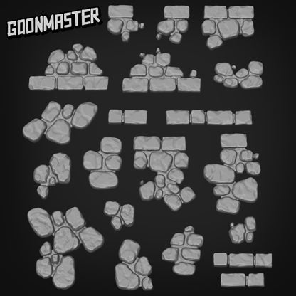 Cobblestones - Goonmaster Basing Bits | Miniature | Wargaming | Roleplaying Games | 32mm | Basing Supplies | Rubble | Debris