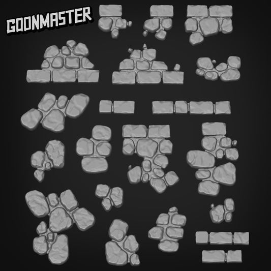 Cobblestones - Goonmaster Basing Bits | Miniature | Wargaming | Roleplaying Games | 32mm | Basing Supplies | Rubble | Debris