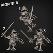 Fancy Frog Swordsman - Goonmaster | Miniature | Wargaming | Roleplaying Games | 32mm | bullywug | Knight | Conquistador