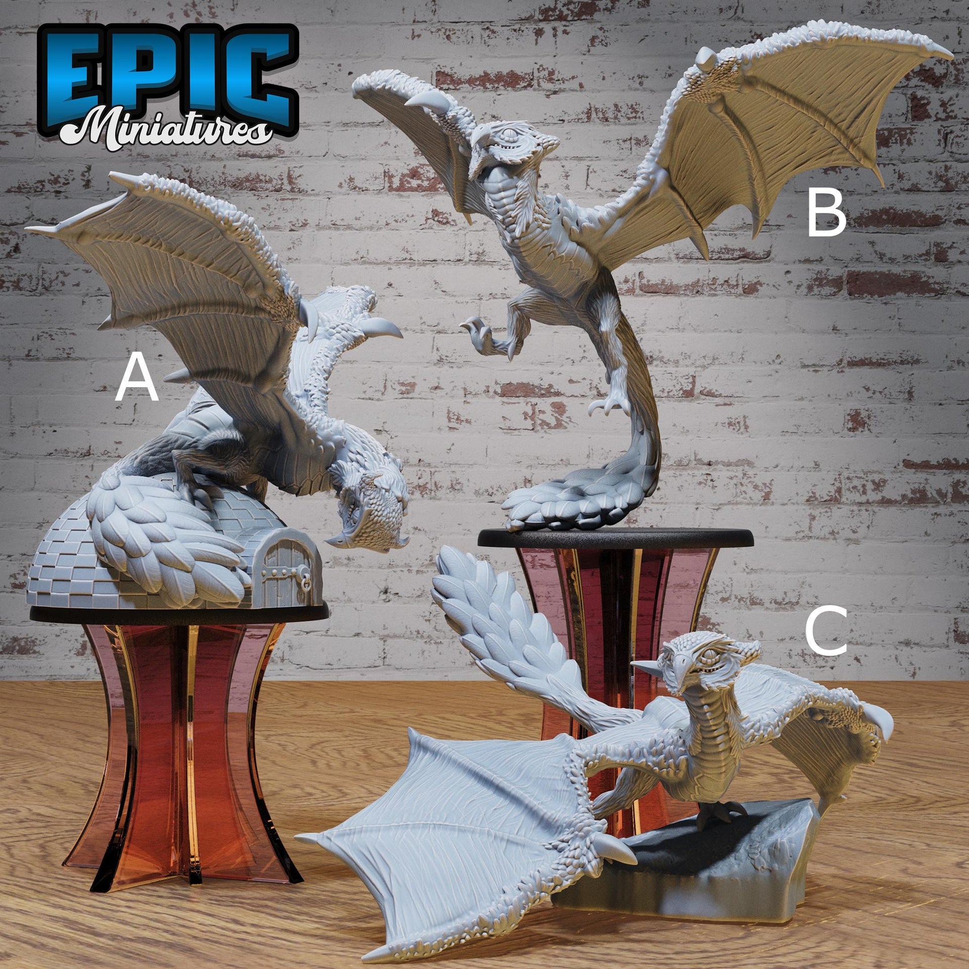 Owl Wyvern - Epic Miniatures | Old Fables | 28mm | 32mm | Drake | Dragon | Birb